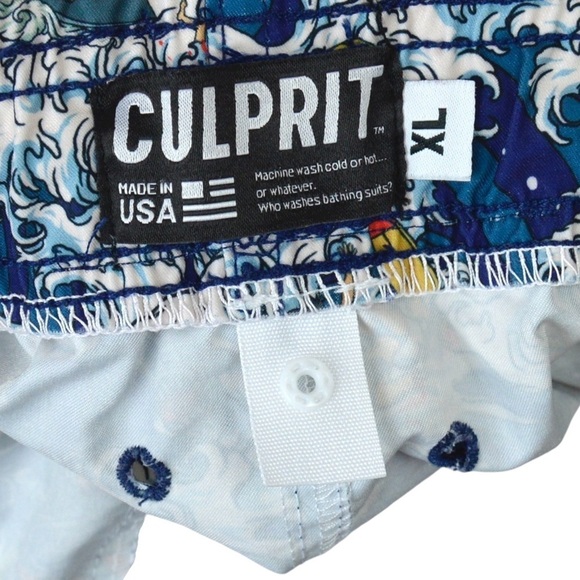 Culprit‎ ‘Shark Attack’ Men’s Swim Trunks, Size XL - Picture 2 of 8